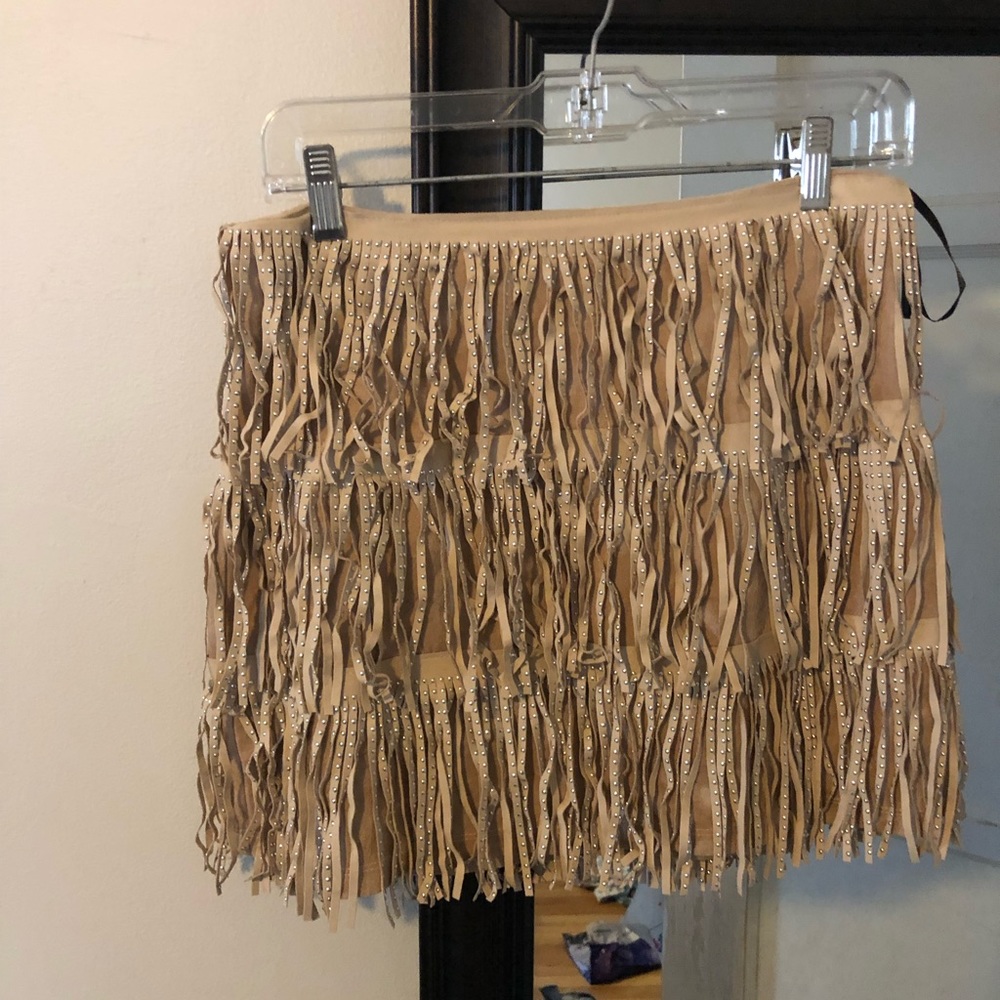 Fringe Light Brown Skirt